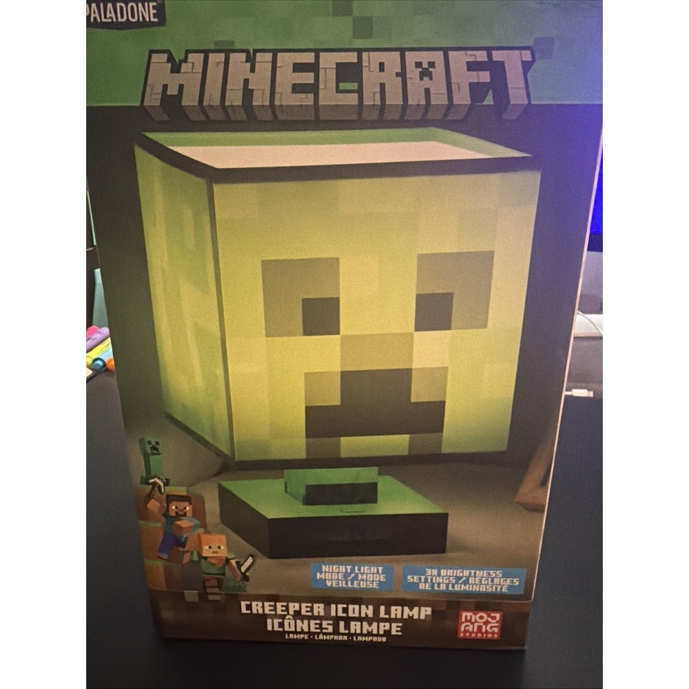 Paladone Minecraft Green Creeper Icon Lamp Battery or USB Powered!